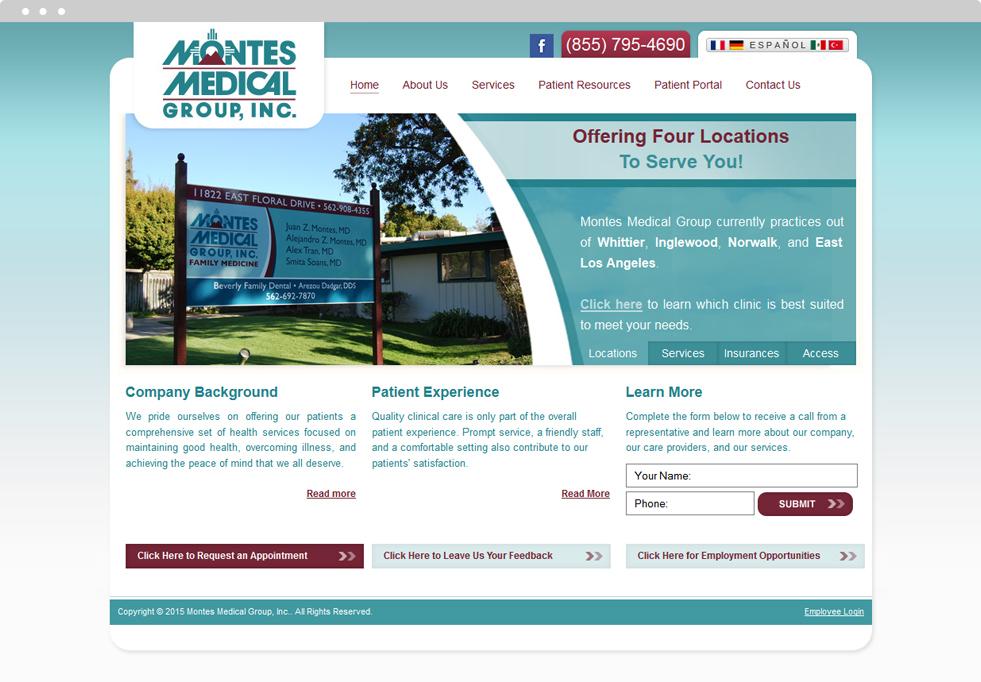 Family Medicine Website Design - Home Page